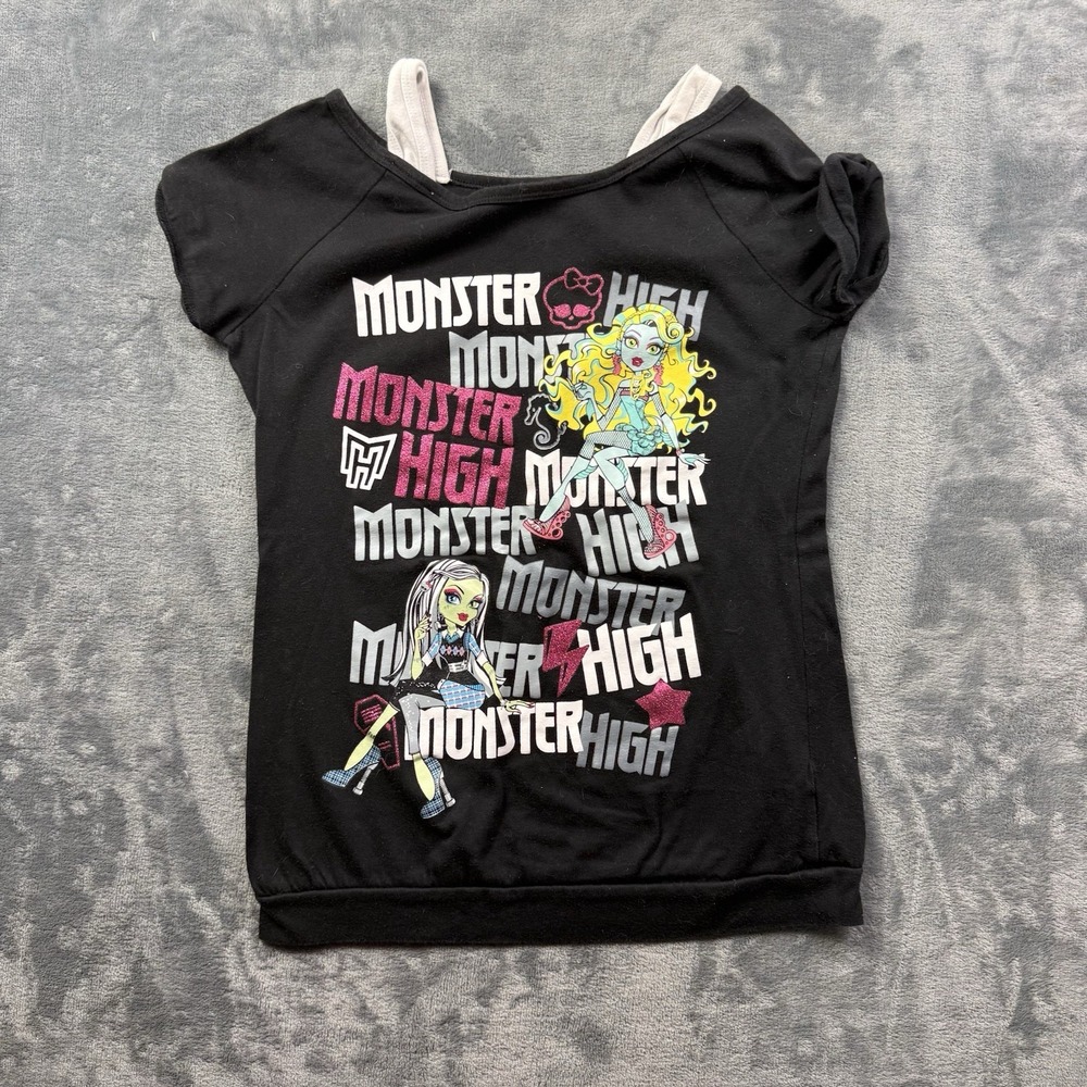 Monster High Graphic Print Short Sleeve Shirt 14/16 Y2K Vintage